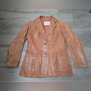 Sheep Mates Leather Womens Blazer Heritage Cottagecore Cabincore Streetwear